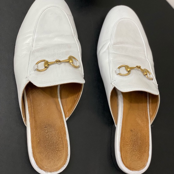 GUCCI Authentic White leather mules Size 7 Serial No: 423514 EU 37.5 Used - Picture 9 of 9